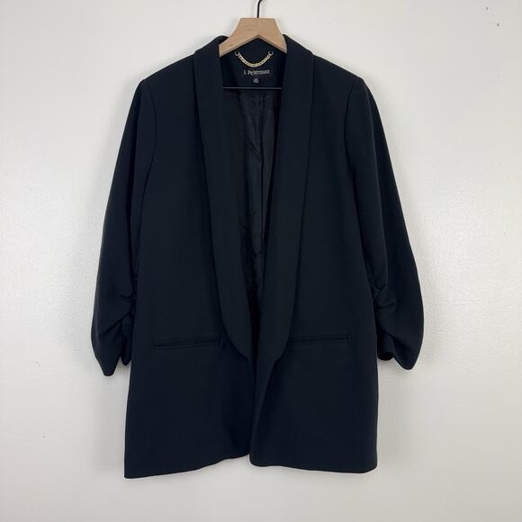 J. Peterman‎ Black Tuxedo Collar Blazer Jacket Women Plus Size 20 Classic Office